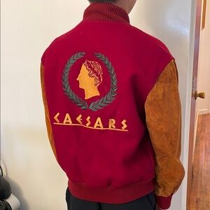 Red & Tan Varsity Jacket Sz M